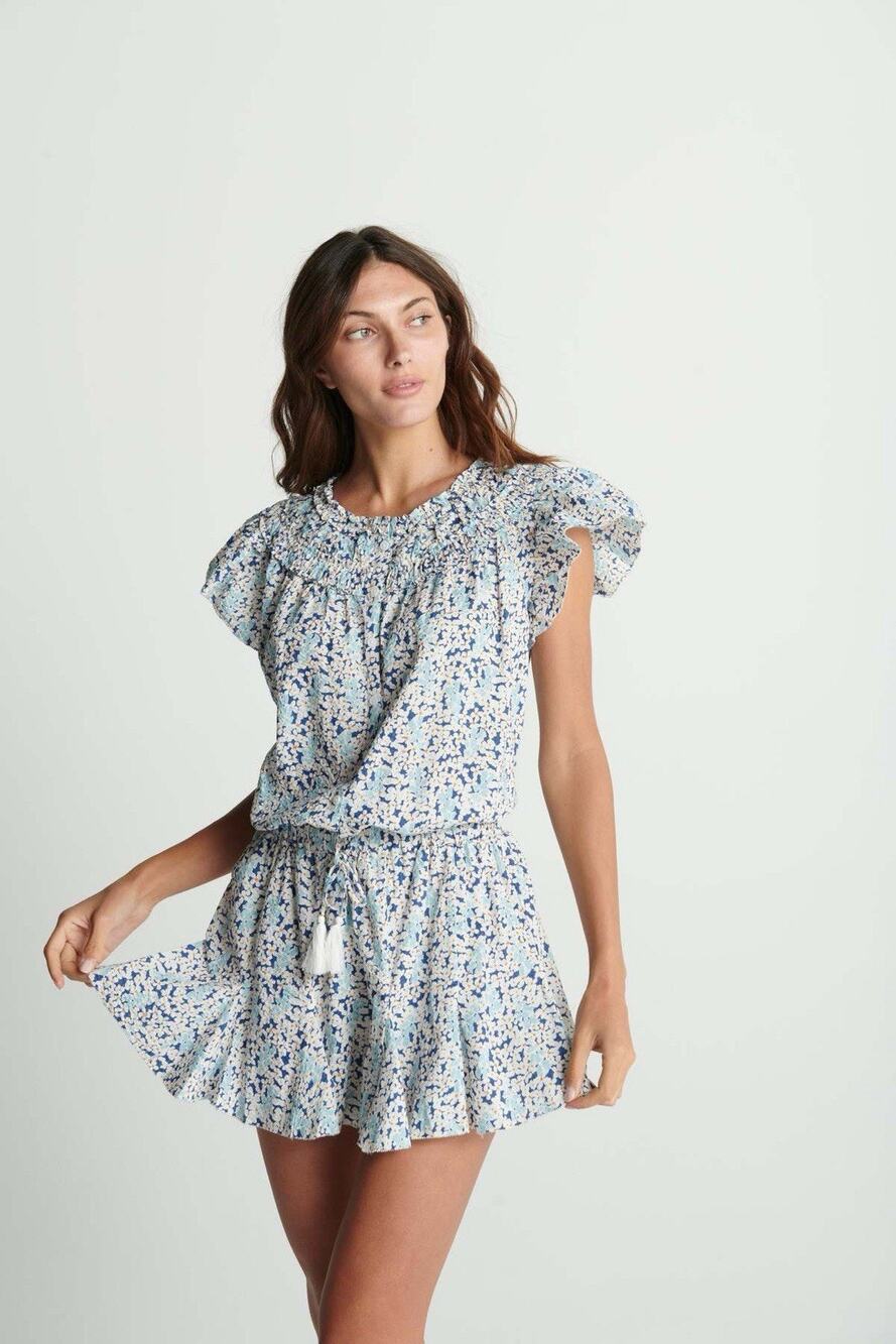 SUNDAYS By WE ARE SUNDAYS - HARLEY ROMPER - INDIGO BLOOM Ditzy Floral Sz XS $208